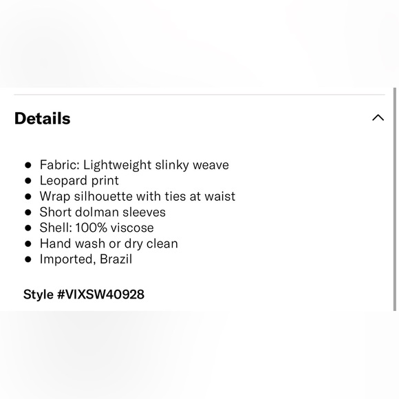 ViX paula hermanny swimwear Kimi Emily Caftan cover up sz SP - Picture 10 of 10